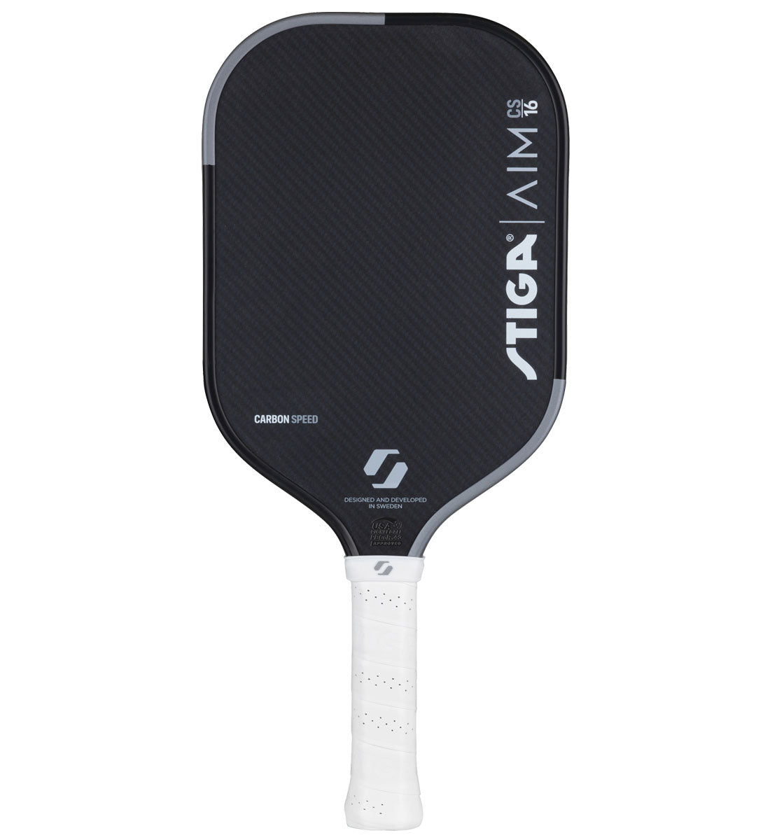 Stiga AIM 16 Carbon Speed Elongated Pickleball Paddle - front