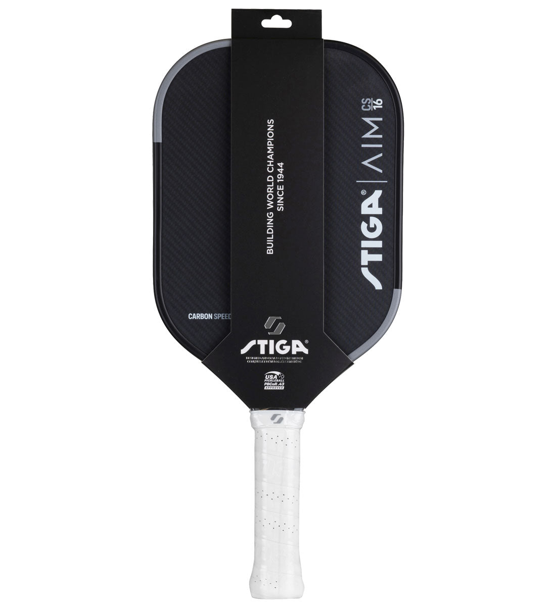Stiga AIM 16 Carbon Speed Elongated Pickleball Paddle - package