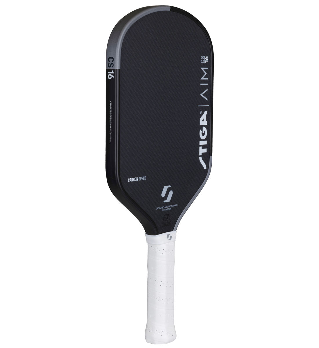 Stiga AIM 16 Carbon Speed Hybrid Pickleball Paddle - side front