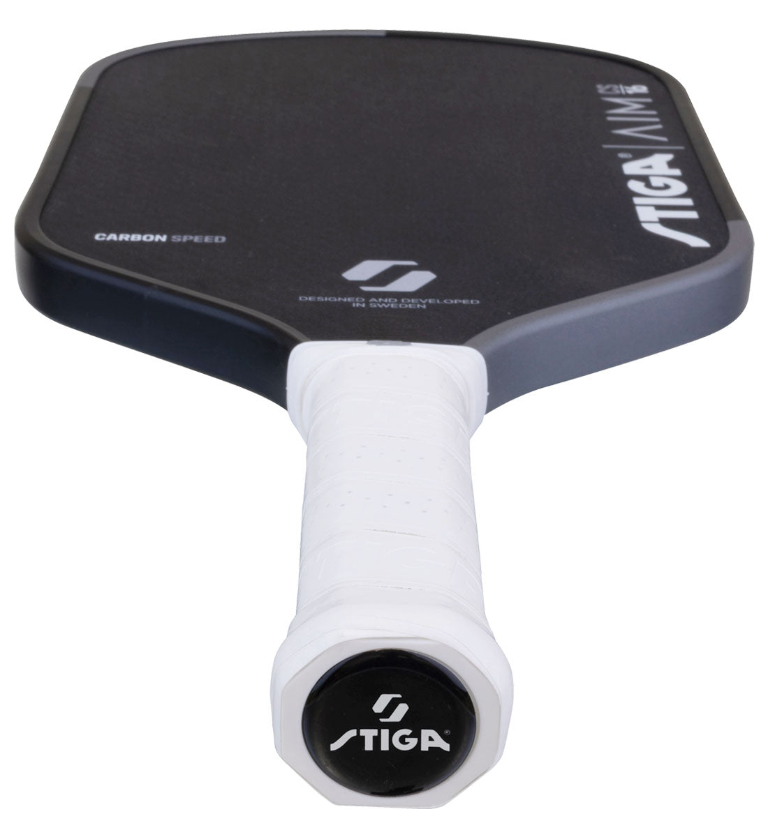 Stiga AIM 16 Carbon Speed Hybrid Pickleball Paddle - handle