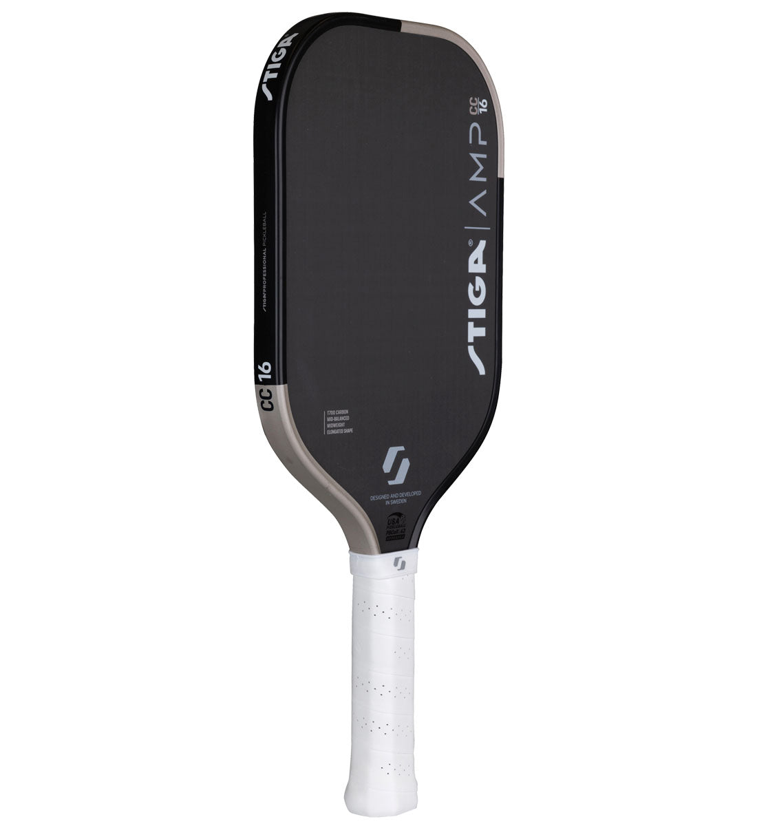 Stiga AMP 16 Carbon Control Elongated Pickleball Paddle - side back